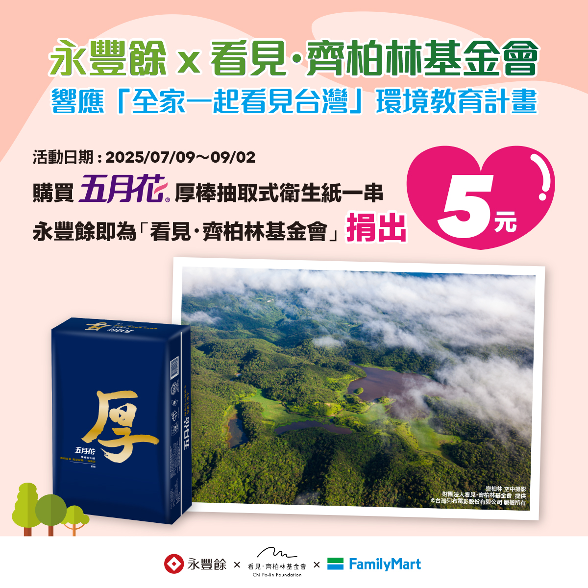 永豐餘五月花公益捐贈活動 響應『全家一起看見台灣』 環境關懷公益計畫 - 五月花, 厚棒抽取式衛生紙, 永豐餘 - 敗家達人推薦