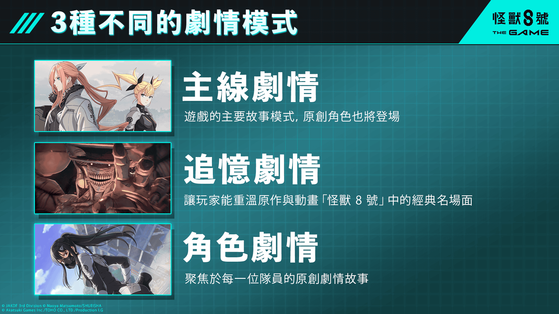 「怪獸 8號 THE GAME」 8 月 31 日正式全球開服！ 玩家可免費獲得 1 名 ★5 角色 ＆ 轉蛋 20 連抽 - 怪獸 8號 THE GAME, Akatsuki - 敗家達人推薦