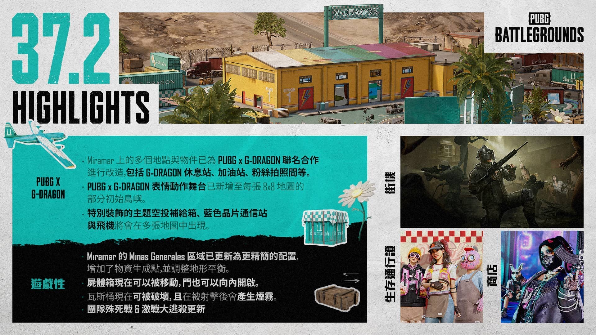 《絕地求生》37.2 版本更新，G-DRAGON 聯名主題全面登場！ - 絕地求生, PUBG, KRAFTON, 脫隊的飢餓者 - 敗家達人推薦