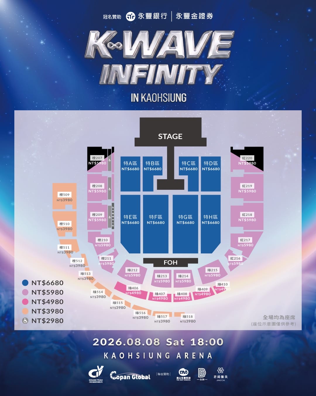 韓流人氣男團強勢登台,「K-WAVE」號召粉絲8月8日席捲港都HIGH唱! - K-POP, K-WAVE INFINITY, 高雄巨蛋 - 敗家達人推薦
